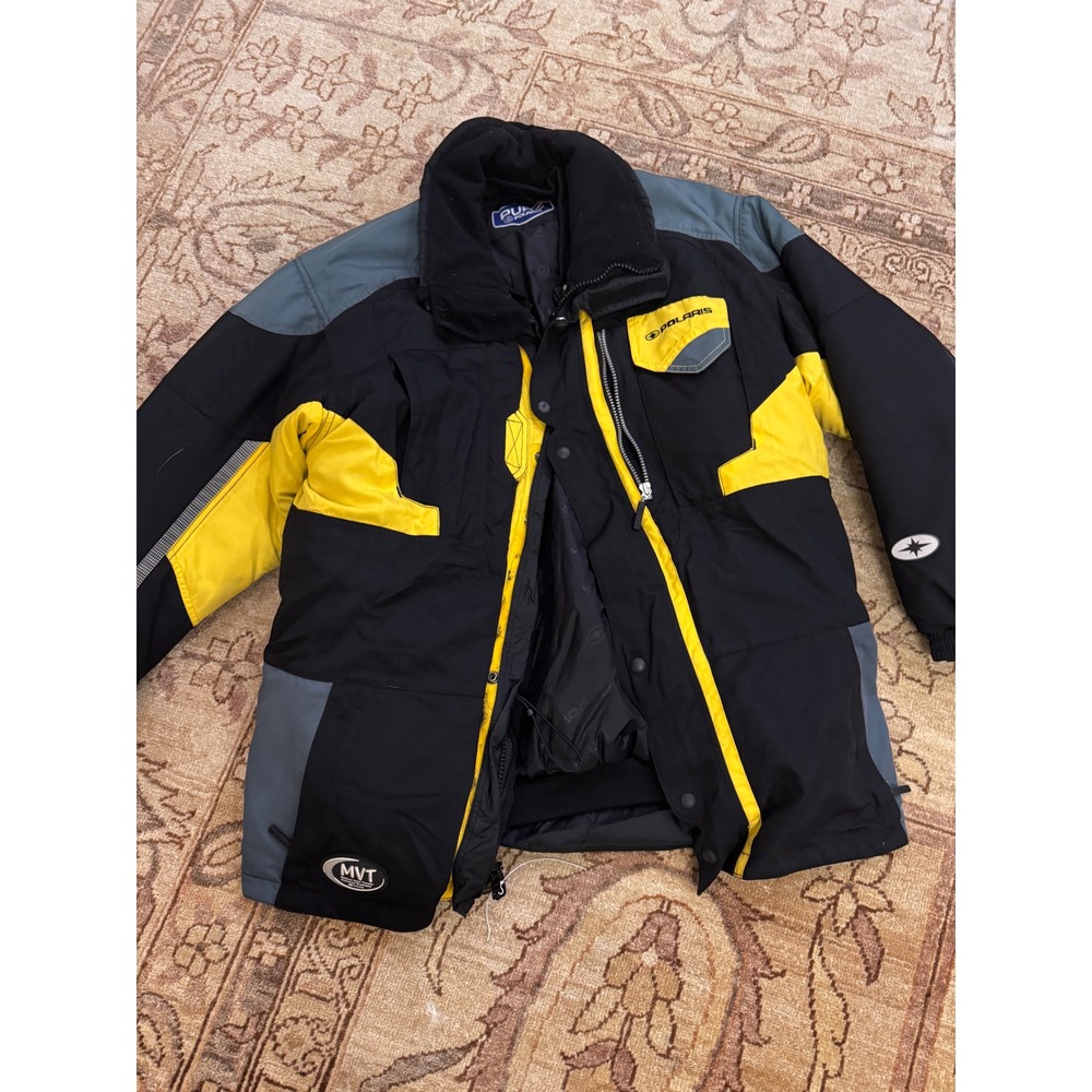 Pure Polaris MVT Snowmobile Jacket Mens Large 3-in-1 Shell & Liner Black Yellow